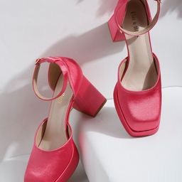 Flat n Heels Square Toe Platform Heel Pumps-2