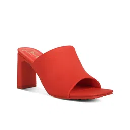 London Rag PU Block Mules-54