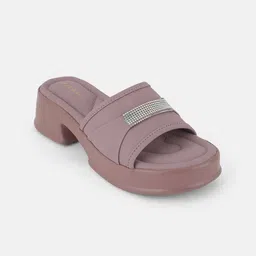Mast & Harbour Mauve Embellished Open Toe Platform Heels image 3