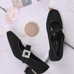 Ronnie Grey Women Square Toe Block Heel Pumps-13