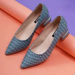 Sherrif Shoes Women Printed Party Block Pumps-20