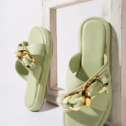 Try Me Embellished Cross Strap Flatform Heels-9