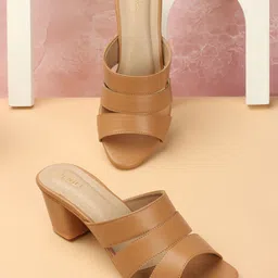 Denill Open Toe Block Heel Mules-10