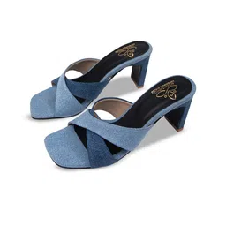 Schon Zapato Women Denim Criss Cross Sandals-44