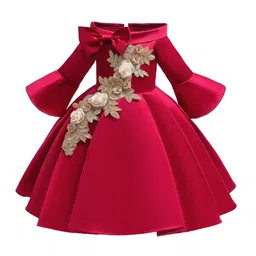 StyleCast Red Applique Fit & Flare Dress-image-46