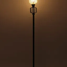 Devansh Gold & Black Iron Floor Lamp With Shade image 1
