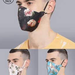 VASTRAMAY Adults Pack Of 3 Printed 4-Ply Reusable Cloth Masks-19