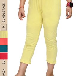 IndiWeaves Girls Pack Of 4 Pure Cotton Capris-picture-29