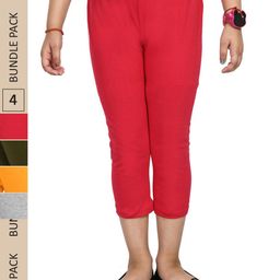 IndiWeaves Girls Pack Of 4 Cotton Capris-image-76