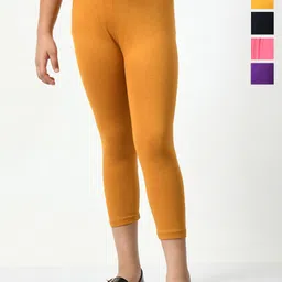 BAESD Girls Pack Of 5 Cotton Lycra Capris-picture-49