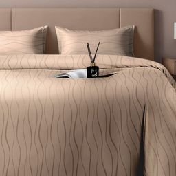 Myntra Elegant Homes Beige Geometric 400 TC King Bedsheet with 2 Pillow Covers-image-68
