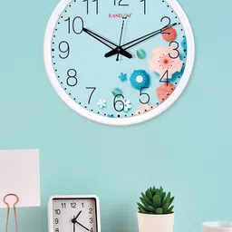 RANDOM Blue & White Printed Contemporary Wall Clock-picture-45