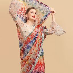 Sangria Women Multicoloured Printed Organza Saree-image-13