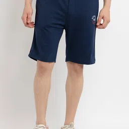 Status Quo Men Blue Solid Cotton Shorts-image-61