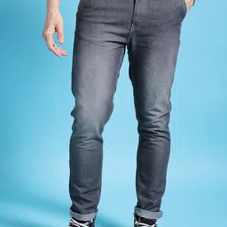 The Indian Garage Co Men Grey Slim Fit Clean Look Stretchable Jeans-image-32