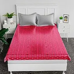 Kuber Industries Pink Dust Proof Breathable Cotton Mattress Protector-image-10