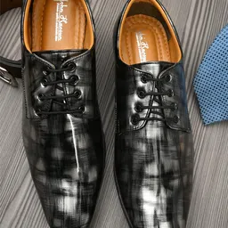 John Karsun Men Black Printed Formal Derbys-image-86