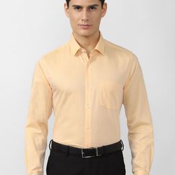 Peter England Men Yellow Solid Slim Fit Formal Shirt-image-39