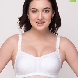 Floret  Pack of 2 Lime Green & White Solid Minimizer Bras-10