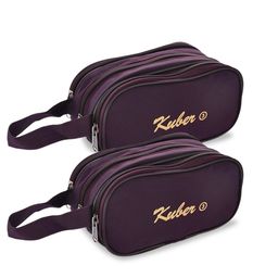 Kuber Industries Maroon 2 Pcs Canvas Toiletry Organizer-14