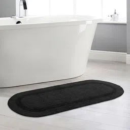 Saral Home Set of 2 Grey 210 GSM Solid Cotton Bath Rugs-71