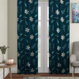 Cortina Teal Green Set of 2 Digital Printed Door Curtains-13
