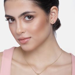 Estele Gold Plated Heart Shaped Pendant Set with Austrian Crystal-image-33