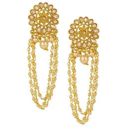 Yellow Chimes Gold-Toned Contemporary Studs Earrings-87