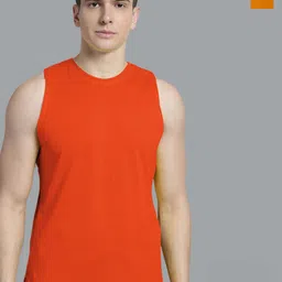 FBAR Pack of 2 Sleeveless Bio-Wash High Low Pure Cotton Gym Vests-image-12