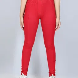 StyleStone Girls Red Solid Cotton Jeggings-image-73