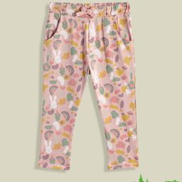 mothercare Girls Pink Printed Pure Cotton Leggings-image-33