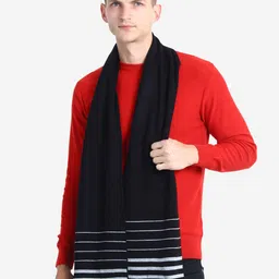 JoE Hazel Men Black Striped Woven Mufflers-image-44