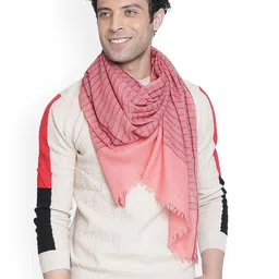 SHINGORA Men Pink Striped Woolen Mufflers-image-31