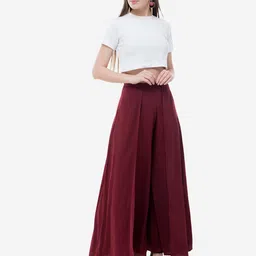 V&M Women Maroon Palazzos-image-25