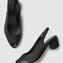 Marc Loire Women Black Woven Design Peep Toes-37