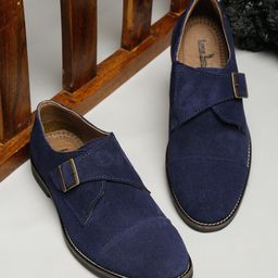LOUIS STITCH Men Blue Suede Slip-On Sneakers-image-83