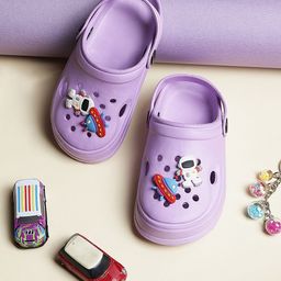 PASSION PETALS Kids Self Design Croslite Clogs-32