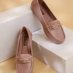 Flat n Heels Women Textured Round Toe Loafers-30