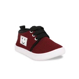 NEOBABY Unisex Kids Maroon Striped Slip-On Sneakers-image-92