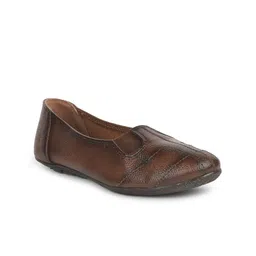 Liberty Women Tan Textured Leather Slip-On Loafers-image-72