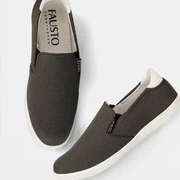 FAUSTO Men Grey Slip-On Sneakers-image-60