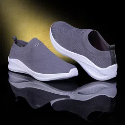 ASIAN Men Grey Woven Design Slip-On Sneakers-image-54