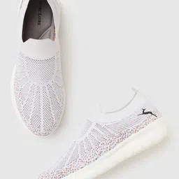 Marc Loire Women White Woven Design Slip-On Sneakers-image-91