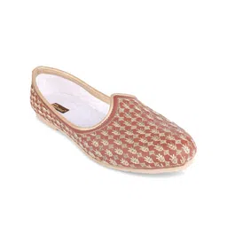 DESI COLOUR Men Woven Design Pointed Toe Comfort Insole Basics Mojaris-0