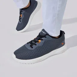 NEEMANS Men Textured Lace Up Mesh Sneakers-image-5
