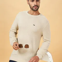 BYFORD by Pantaloons Self Design Open Knit Acrylic Pullover Sweater-image-47