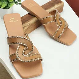 Carlton London No Back Strap Open Toe Flats-2