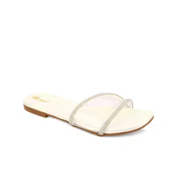 DESI COLOUR Embellished Open Toe Flats-image-45