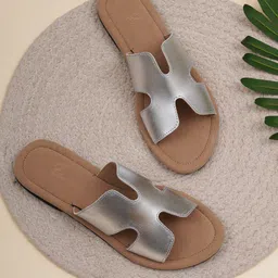 ELANBERG Textured Open Toe Mules-34
