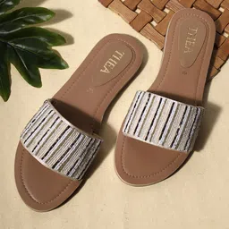 Thea Women Woven Design Open Toe Flats-picture-43
